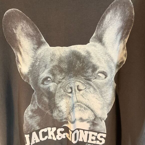 Jack and Jones Distressed Boston Terrier TShirt, Large - Picture 8 of 10